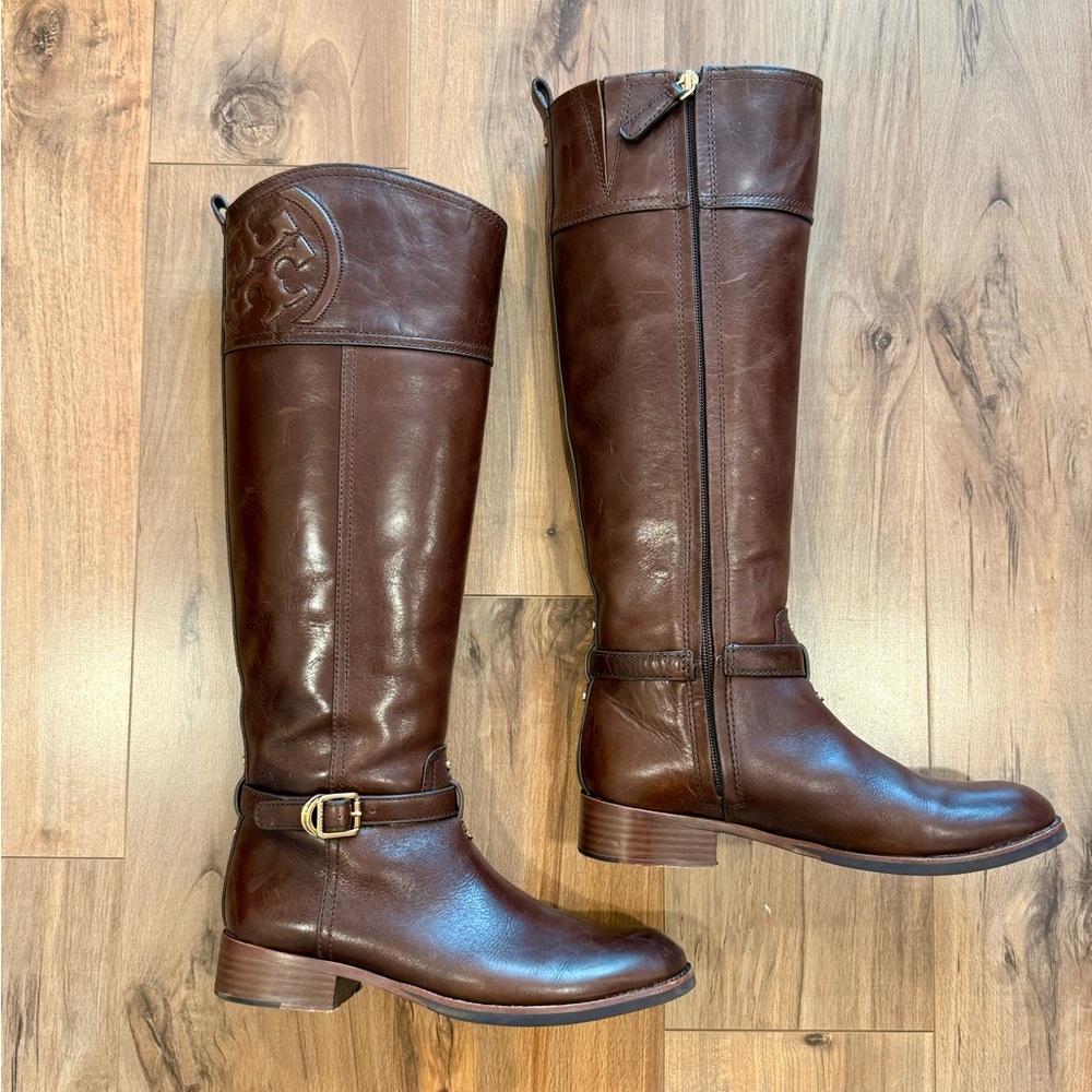 Tory Burch Marlene Riding Boots Brown Size 6.5